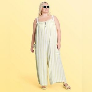 4 X Women Plus Yellow Jumpsuit Overalls Super Cute